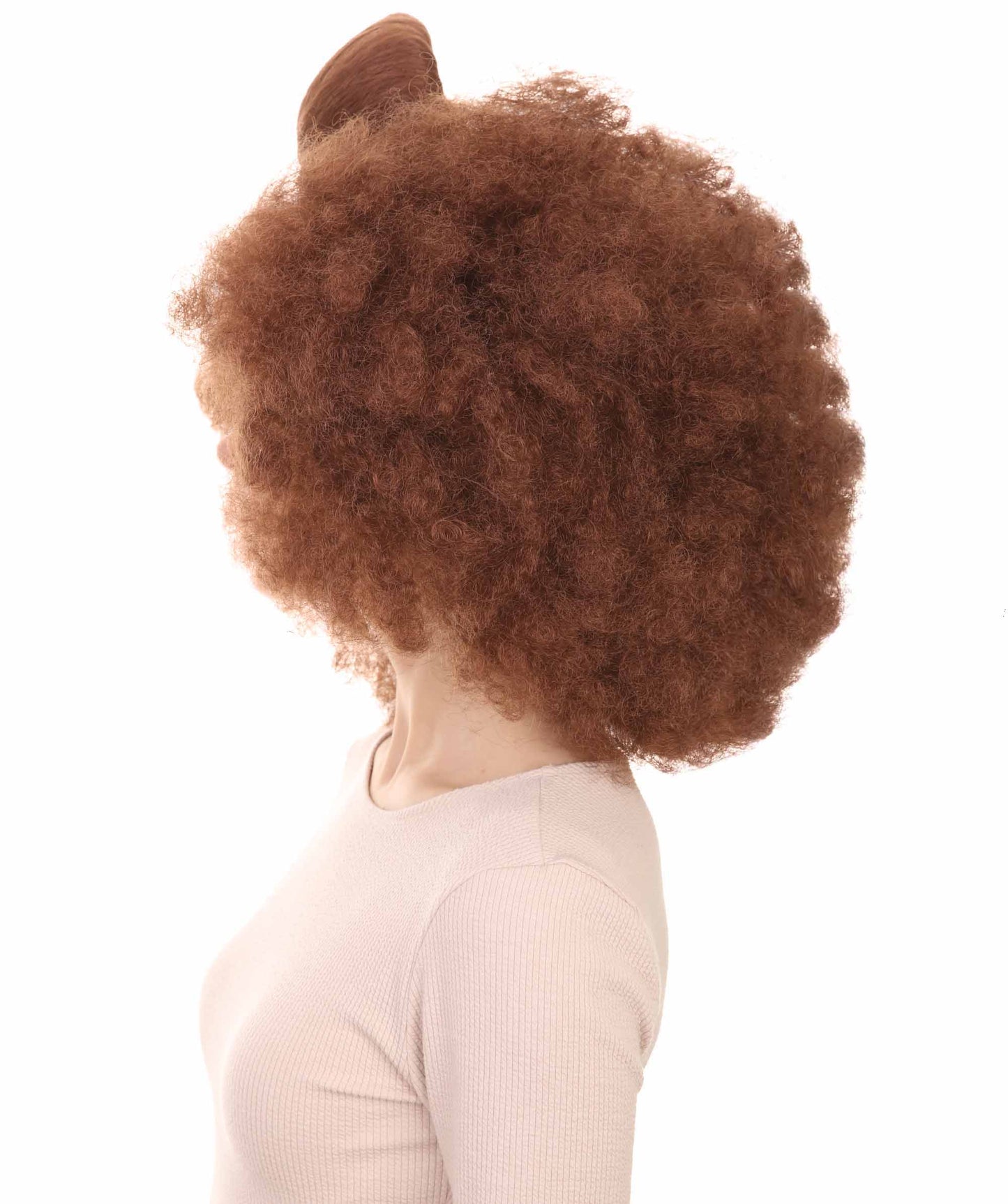 Wigs2you ハロウィン パーティー プレミアム レディース H-1257 着けやすい 快適なフィット感 アフロ スモール ボウウィッグ ミディアム ブラウン
