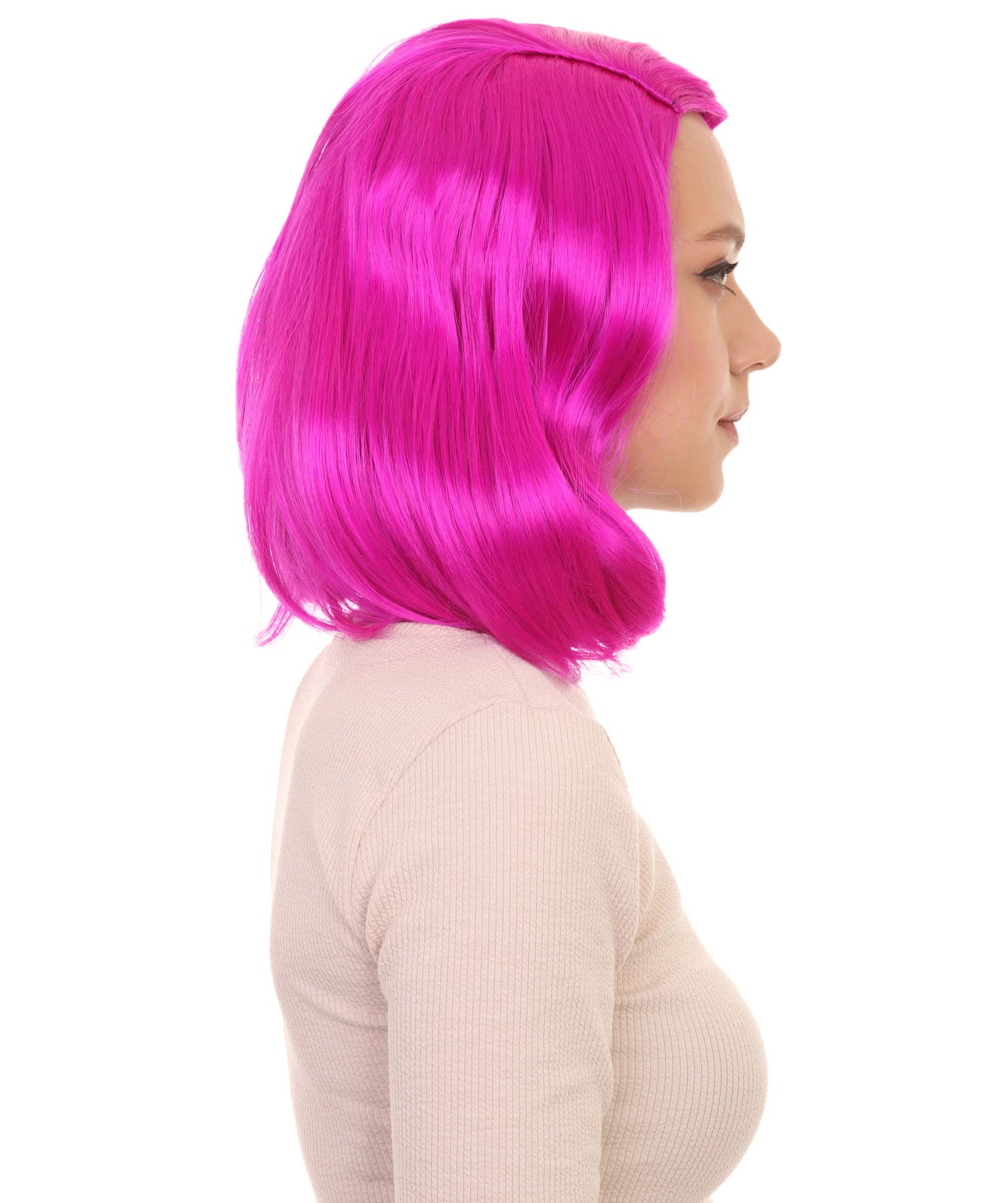 Wigs2you ハロウィン パーティー プレミアム レディース H-1155 とても快適なネオン フューシャ カーリー レディ ウィッグ