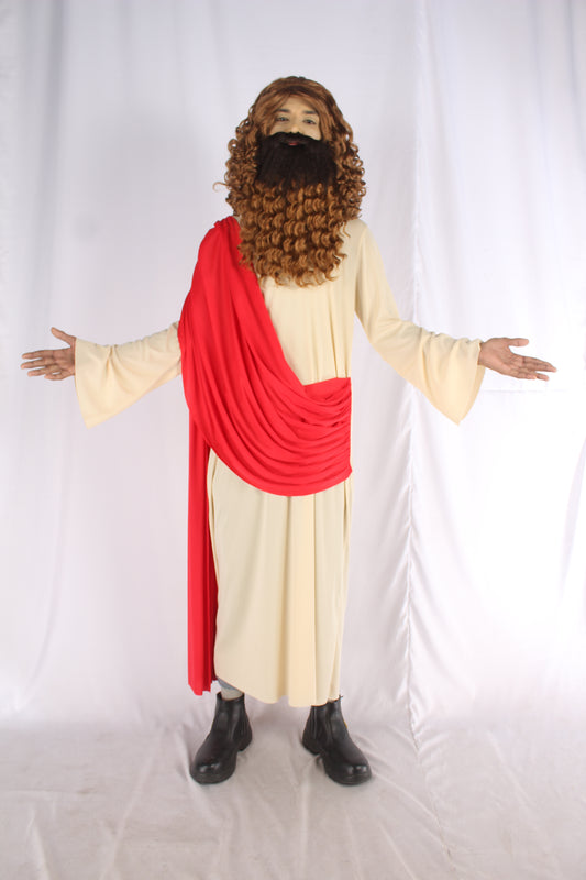 大人の男性の JCO-012 イエス宗教衣装 赤とベージュ コスプレ衣装
