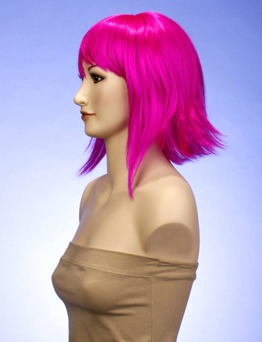 レディースファッション W-718 ミディアム ネオンマゼンタ コスプレパーティーウィッグ