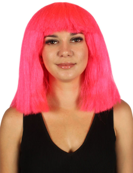 Wigs2you ハロウィンパーティープレミアムレディース H-1527 美しいルックを手に入れよう!ポップスターネオンピンクウィッグ