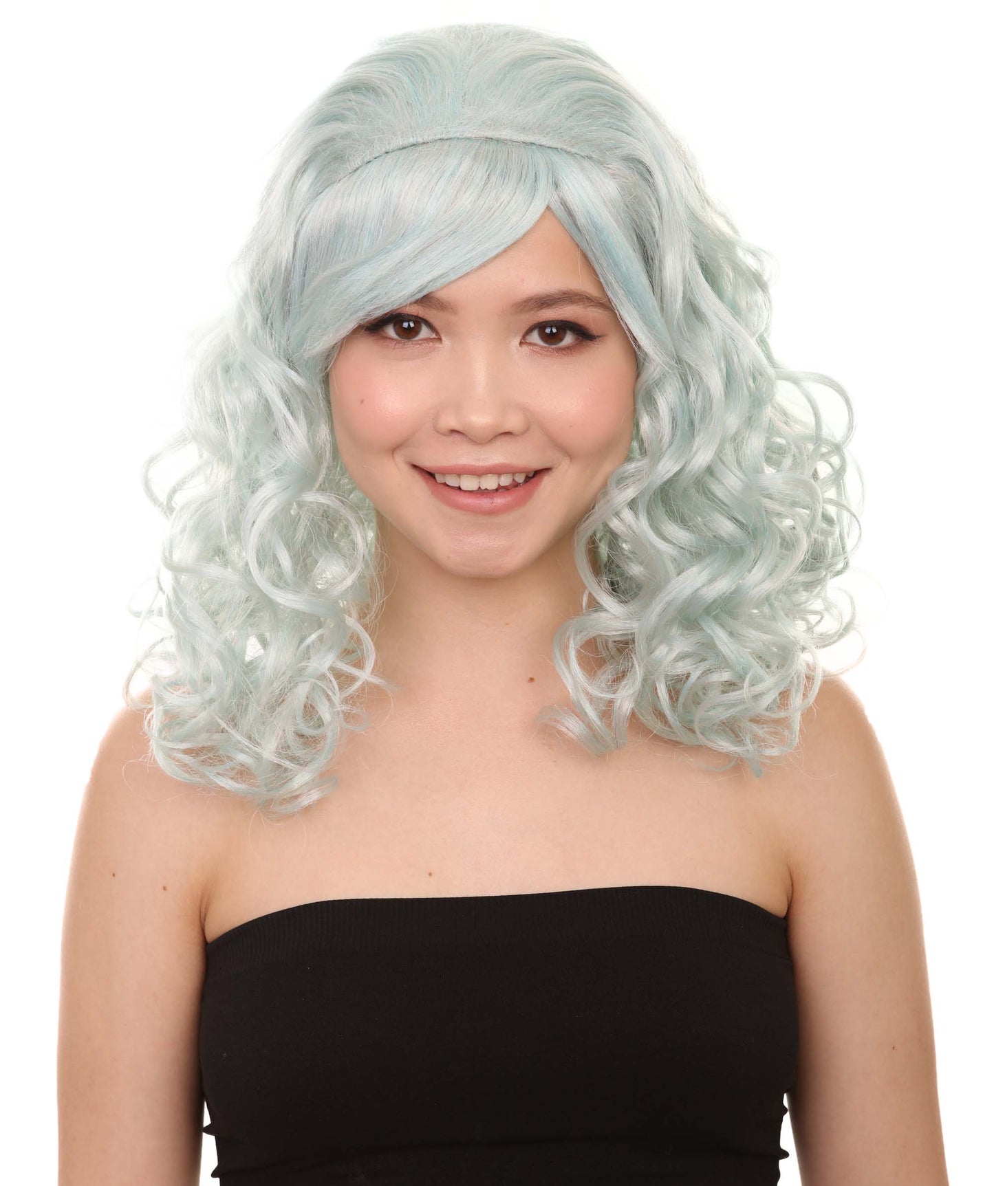 ハロウィンパーティー プレミアム 女性用 H-2777 ライトブルー アニメ コスプレ ウィッグ