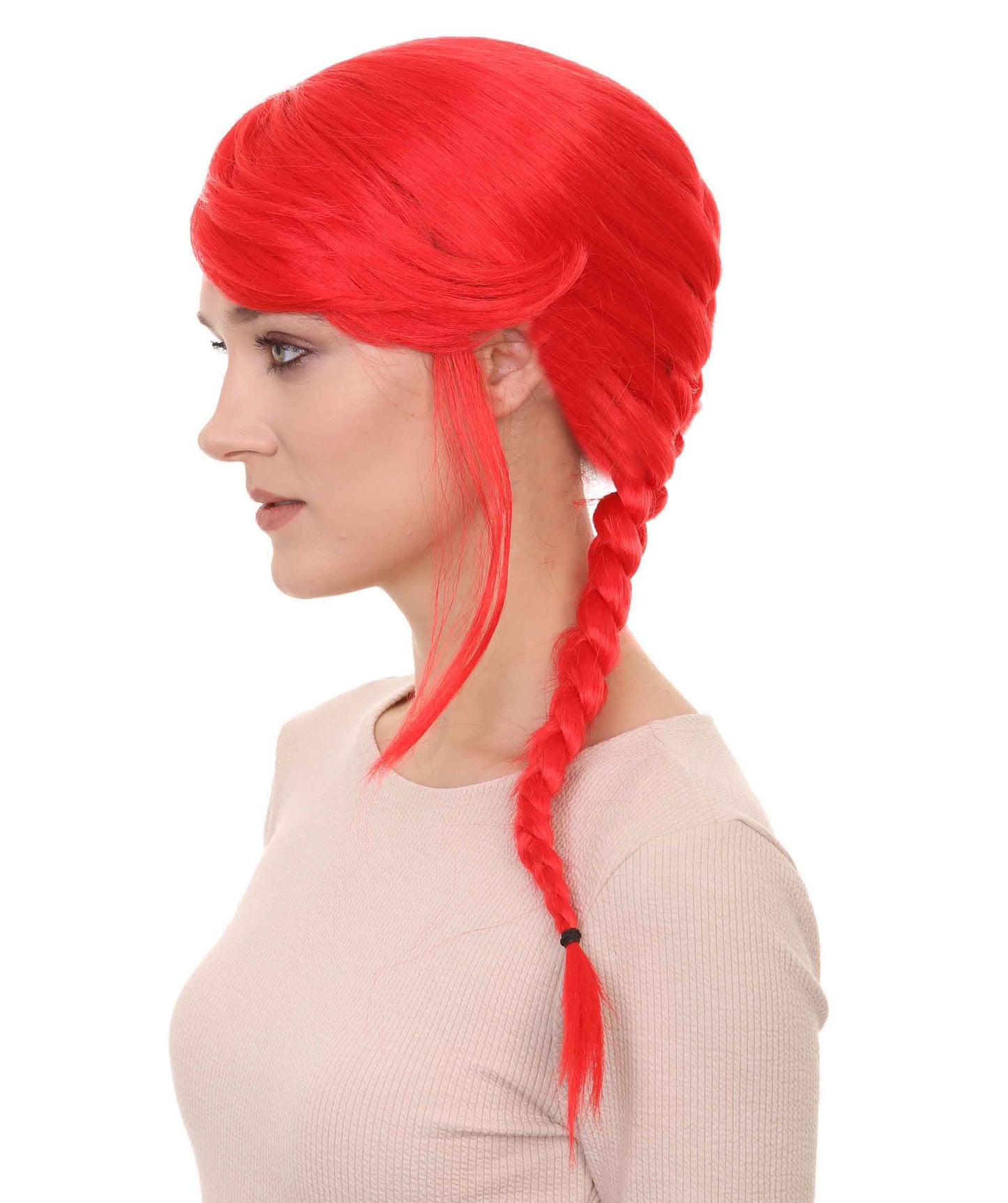 Wigs2you ハロウィン パーティー プレミアム レディース H-1157 とても快適なレッドの編み込みウィッグ