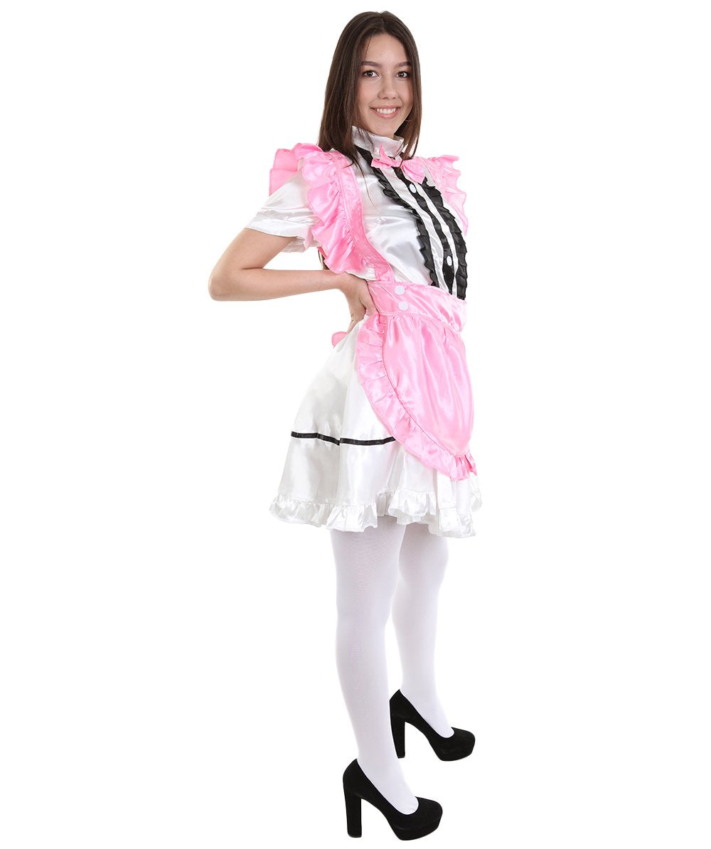 女性用 JCO-326_12 アニメ コスプレ フレンチメイド ファンシー ドレス ダークピンク コスプレ コスチューム