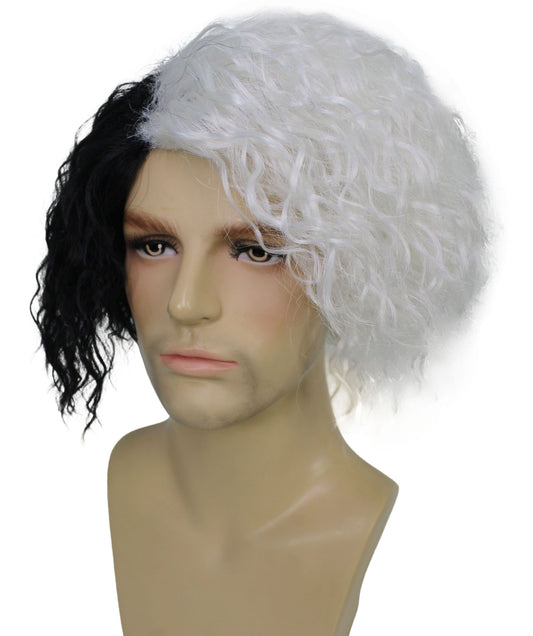 大人の男性H-6335コミックブック超悪役ウィッグマルチカラーハロウィーンカーリーウィッグ難燃性合成繊維