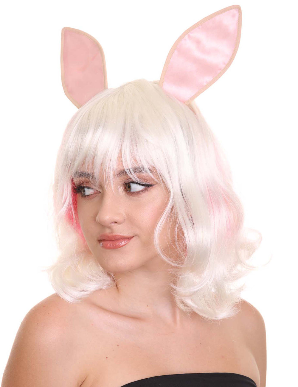 Wigs2you ハロウィン パーティー プレミアム レディース H-1452 簡単装着 快適なフィット感 イースターバニー ホワイト&ピンク ウィッグ II