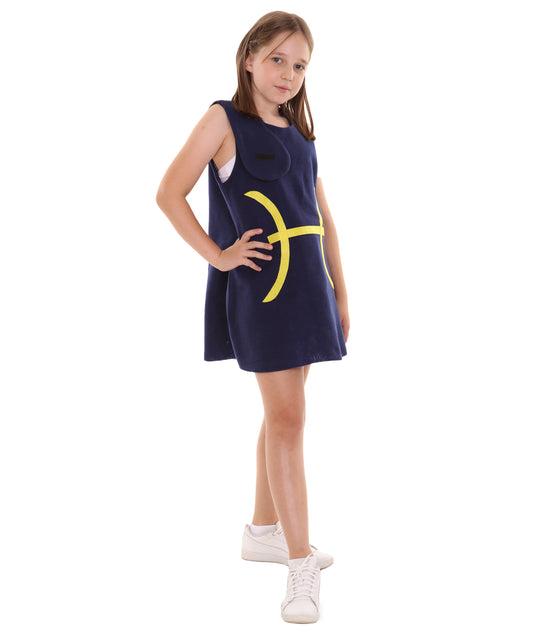 子供用ガール 12 JCO-260(Kids) 魚座の星座 パーティー トロール ドレス コスチューム ブルー ハロウィン コスチューム