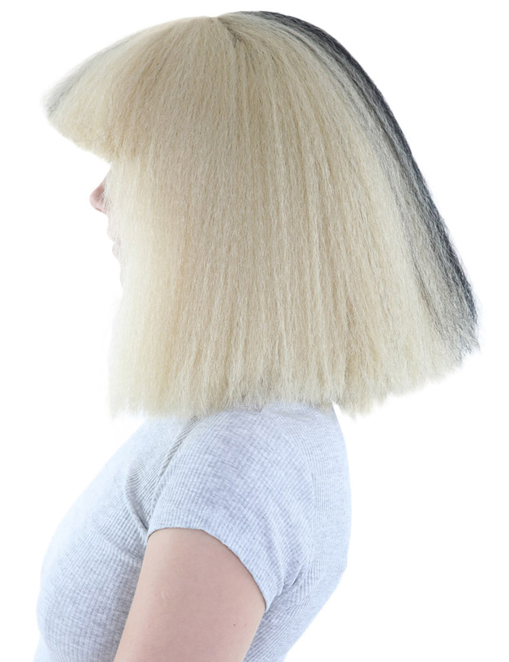 Wigs2you ハロウィンとパーティー プレミアム レディース H-490 SIA ブラックとブロンド ウィッグ Lサイズ
