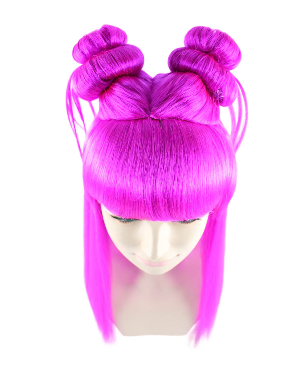 Wigs2you ハロウィン パーティー プレミアム レディース H-1229 快適なフィット感のネオン フューシャ アジアン プリンセス ウィッグ