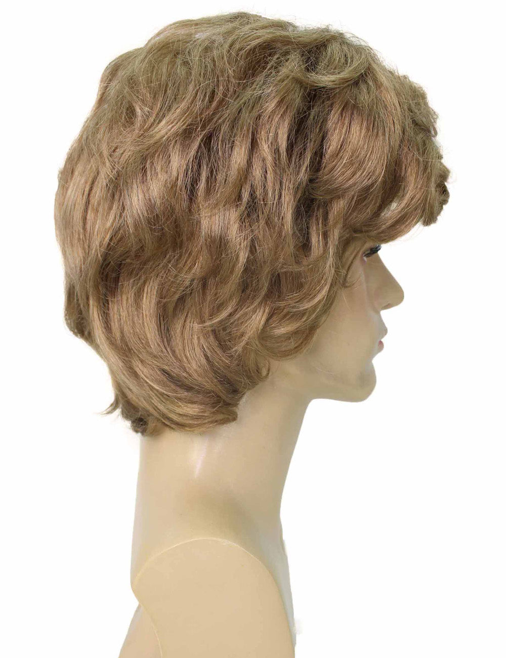 ハロウィンパーティー プレミアム 大人用 男性の「Careless Whisper WHAM」の軽い茶色のカーリーパーマウィッグ H-5693
