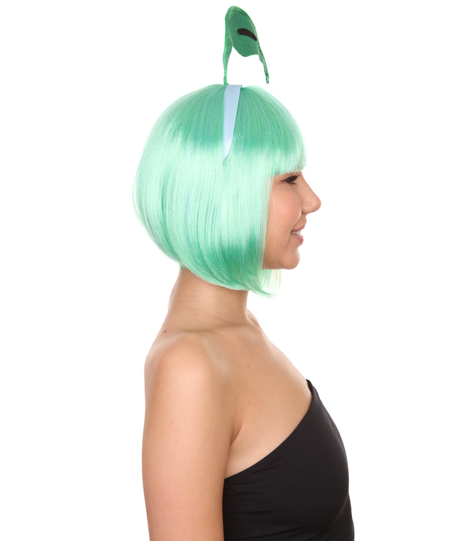 Wigs2youハロウィンパーティープレミアムレディースH-1940 美しい見た目のコスプレウィッグ ポケモンチコリータ グリーンカラー