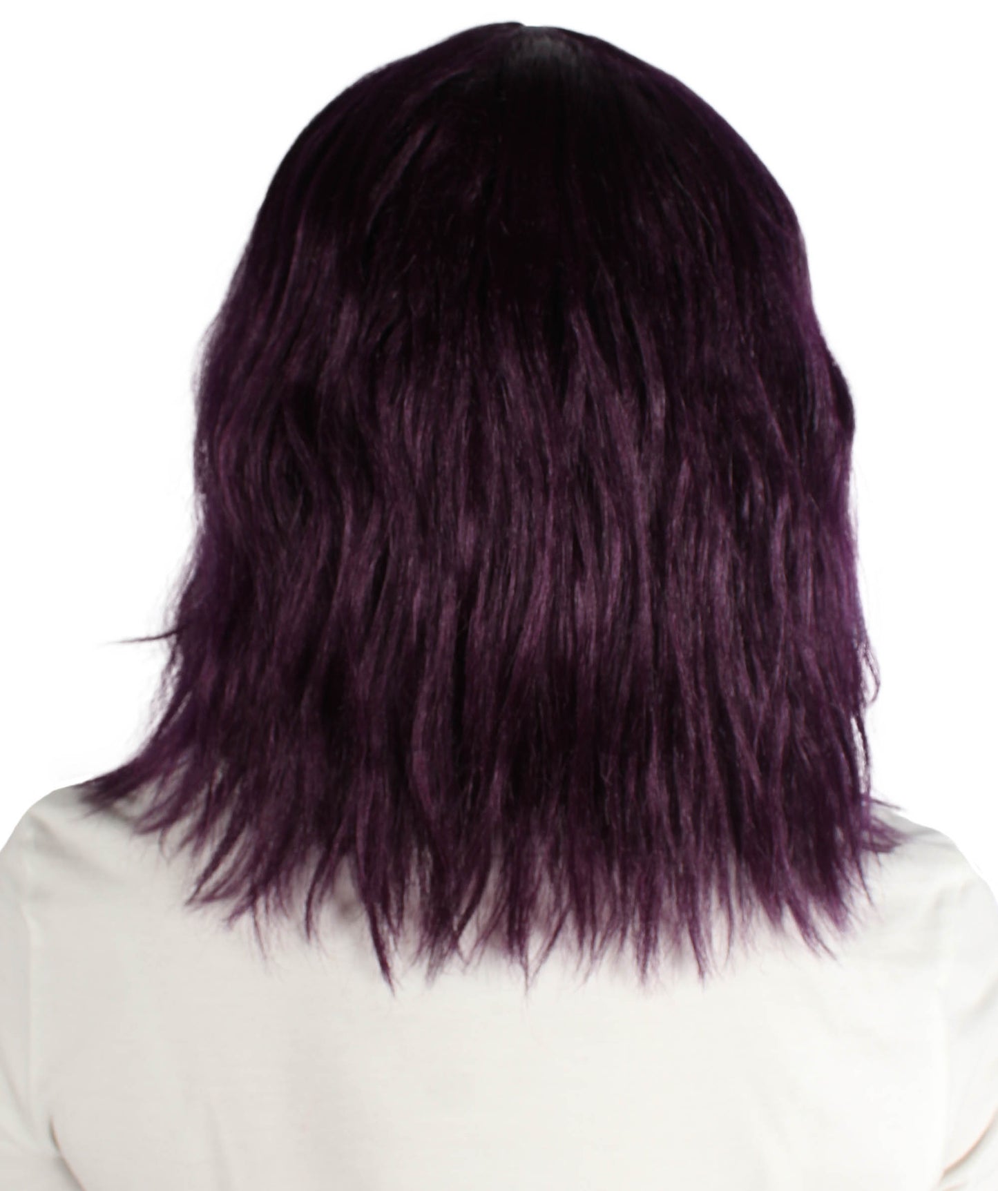 女性用ショルダーレングスバング波状コスプレウィッグ ダークパープル H-5229_11 ファンシースタイル プレミアムハロウィンパーティーウィッグコレクション