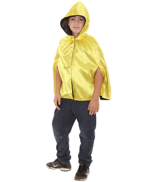 子供用 JCO-217_2 リバーシブルフード付きショートケープ ゴールド&ブラック ハロウィンコスチューム