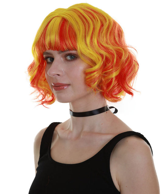 ハロウィンパーティープレミアム レディース H-5349 オレンジ ウェービー ショルダーレングス トレンディ レイ・オブ・ライトウィッグ