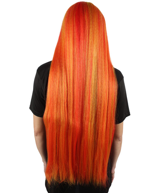 女性 36インチ 超長いウィッグ オレンジオンブレ H-5379_29 バングなし コスプレ衣装の髪ウィッグ