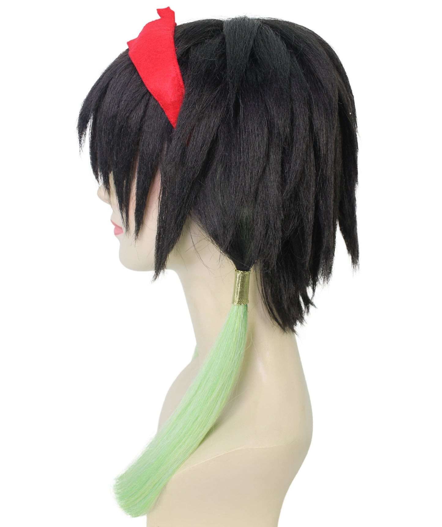 レディース H-5951 マルチカラー アニメ ムービー ブラック コスプレ ウィッグにヘッドバンド パーティーに最適 難燃性合成ファイバー