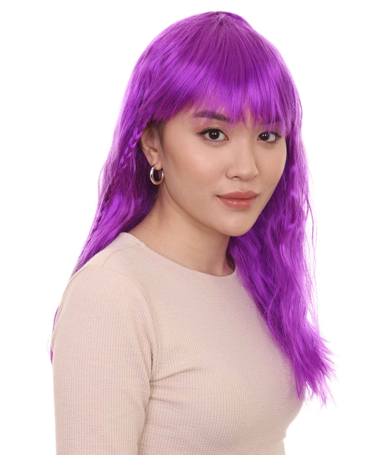 Wigs2you ハロウィンパーティープレミアムレディース H-1770 着け心地が良い とても快適 グラマラマ ネオンパープルウィッグ