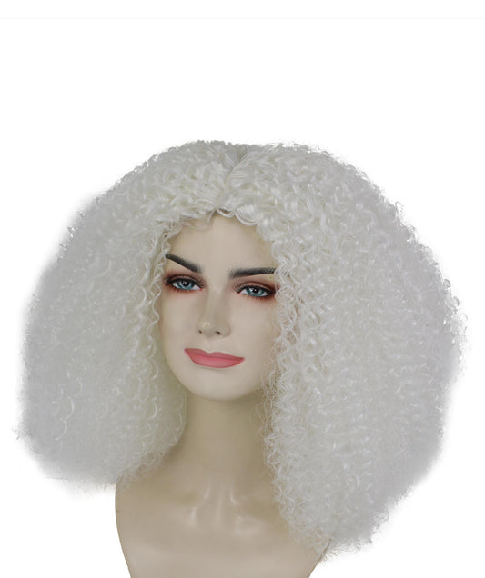 女性用ショルダーレングスカーリーウィッチウィッグ ホワイト H-5374_19 合成繊維ヘア ハロウィンパーティーウィッグコレクション