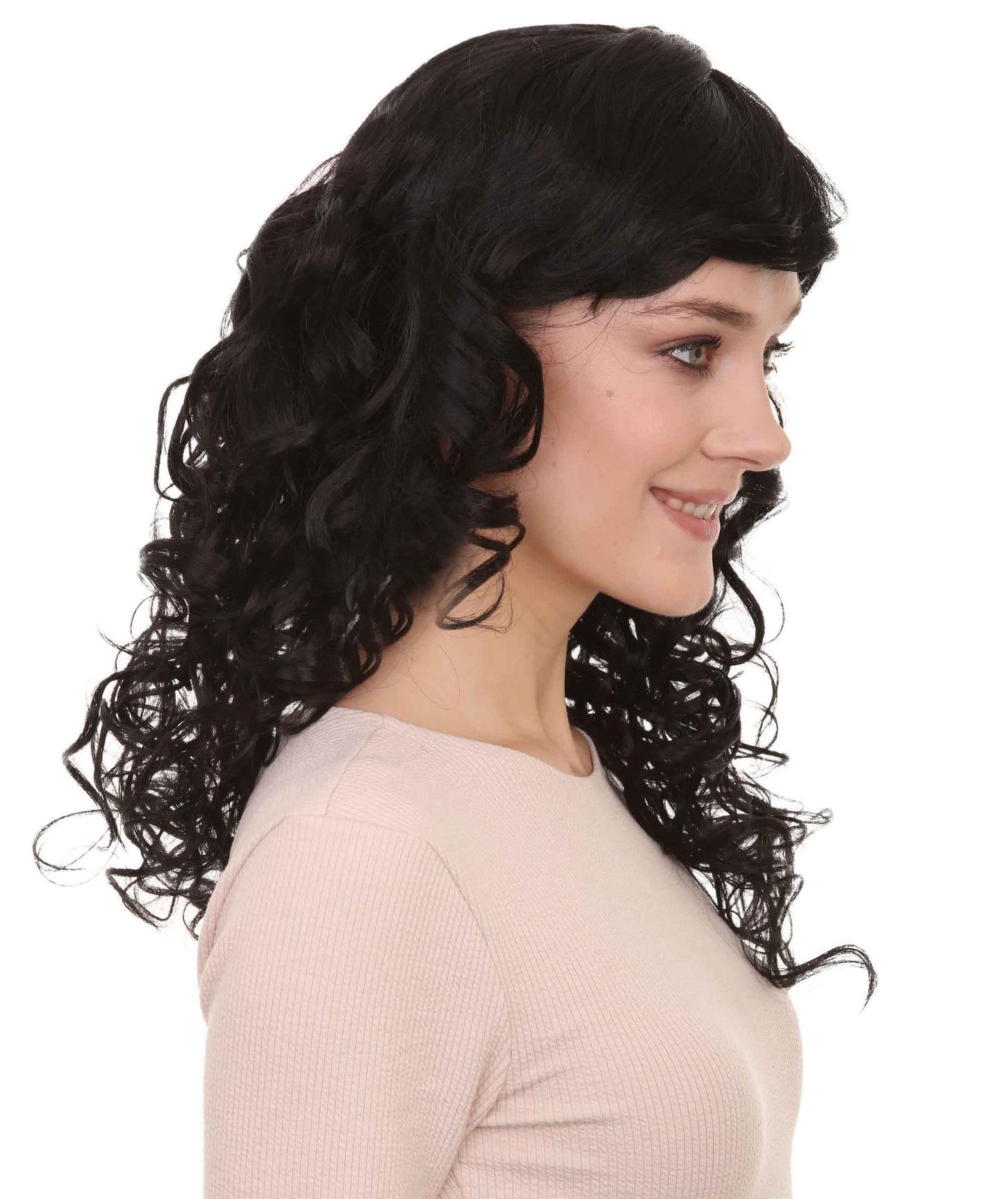 Wigs2you ハロウィンパーティープレミアムレディース H-1013 着用しやすい ベラウィッグ ブラックカラー