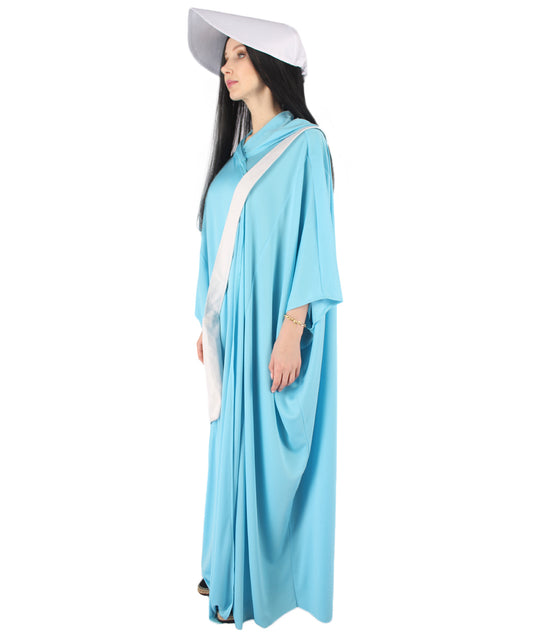 女性用 JCP-068_4 ライトブルー ローブ ハンドメイド コスプレ衣装とバッグ ボンネット付き