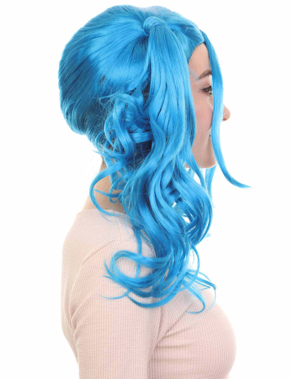 Wigs2you ハロウィンパーティー プレミアム レディース H-746 ドリー ピグテール ウィッグ ネオンブルー色