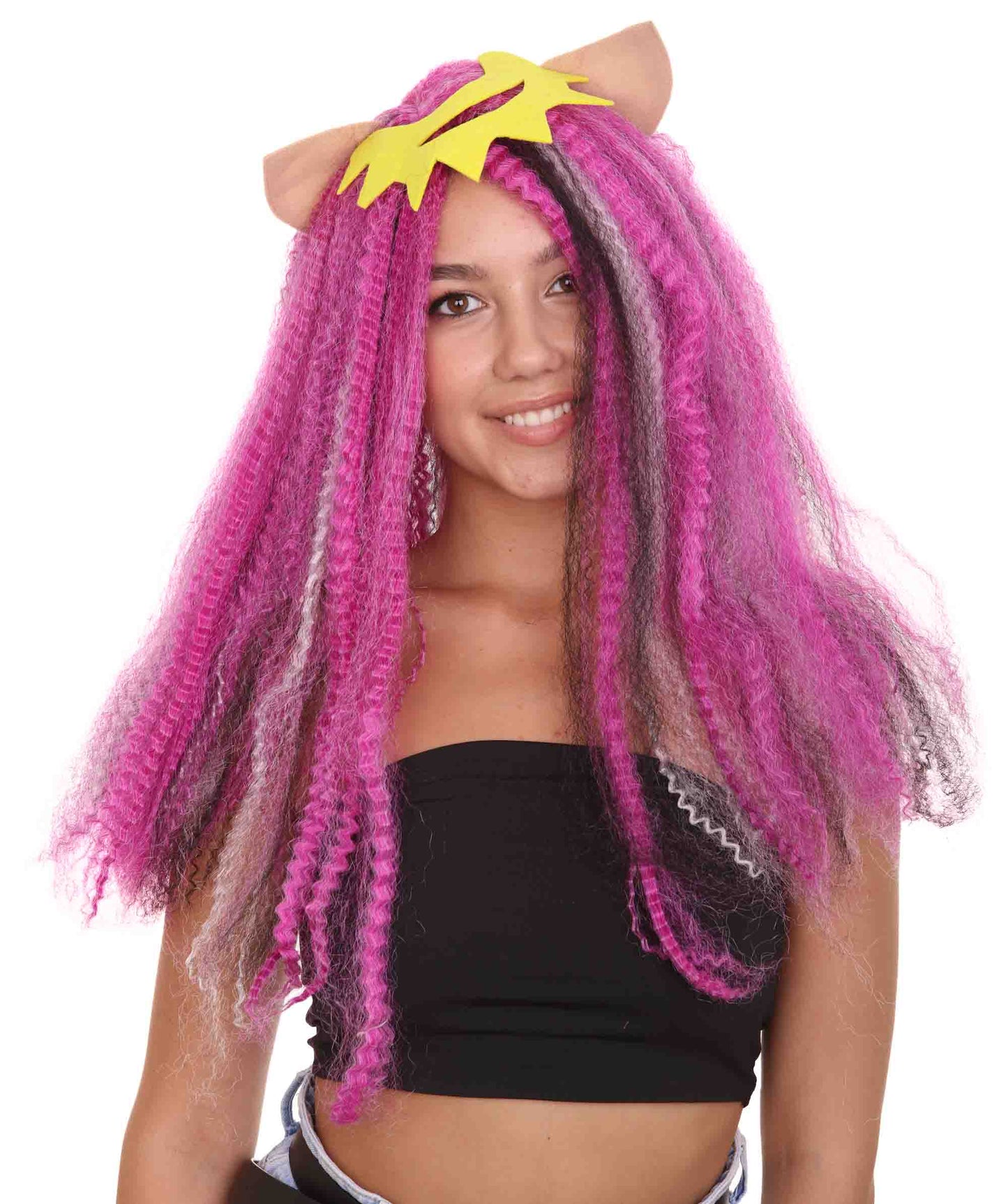 Wigs2youハロウィンパーティープレミアムレディースH-1869 着けやすい 非常に快適 新しいモンスターハイエレクトリファイドClawdeenコスプレウィッグ