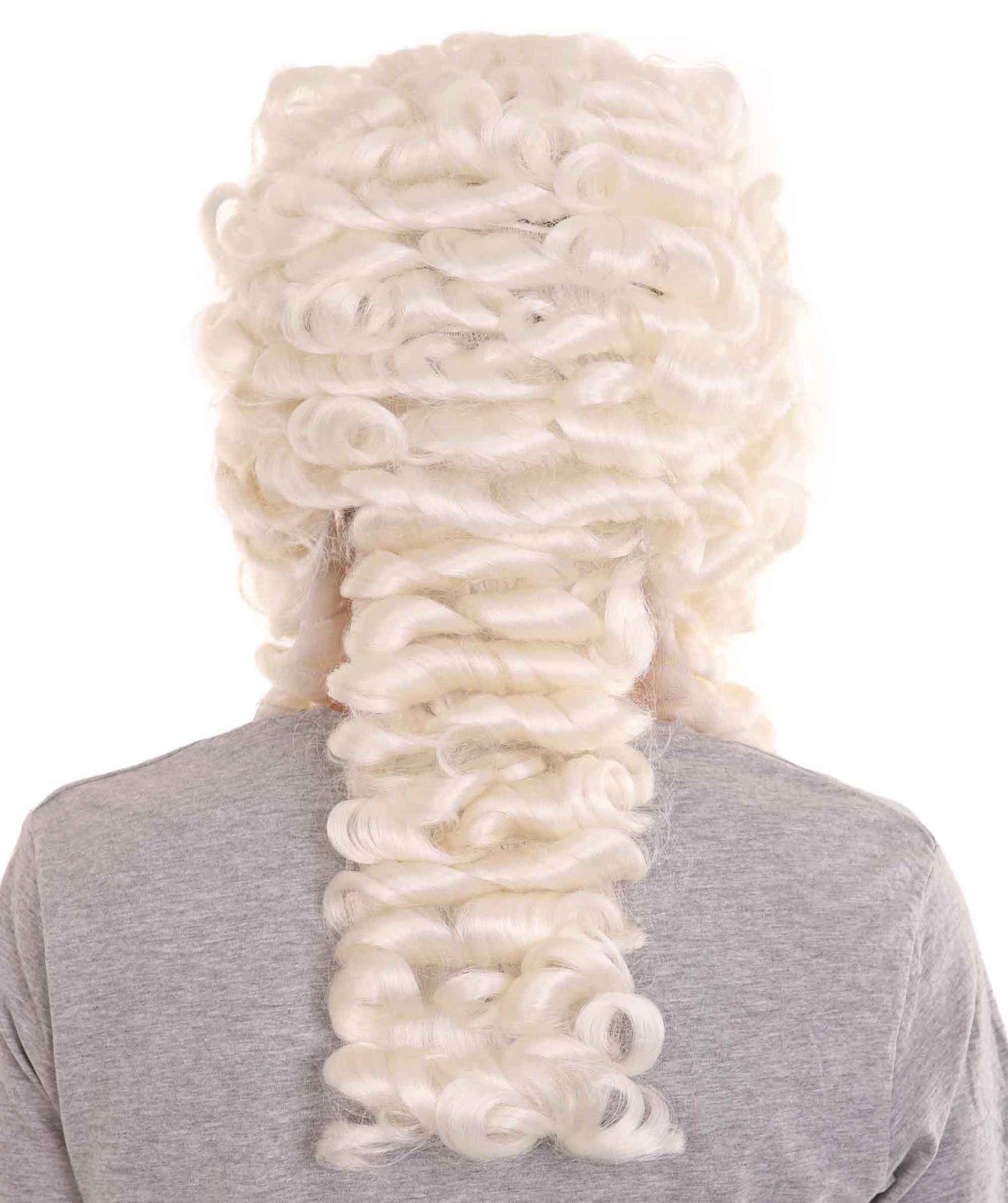 男性用コロニアル歴史的裁判官ホワイトウィッグ H-4292 プレミアム通気性キャップレスキャップ