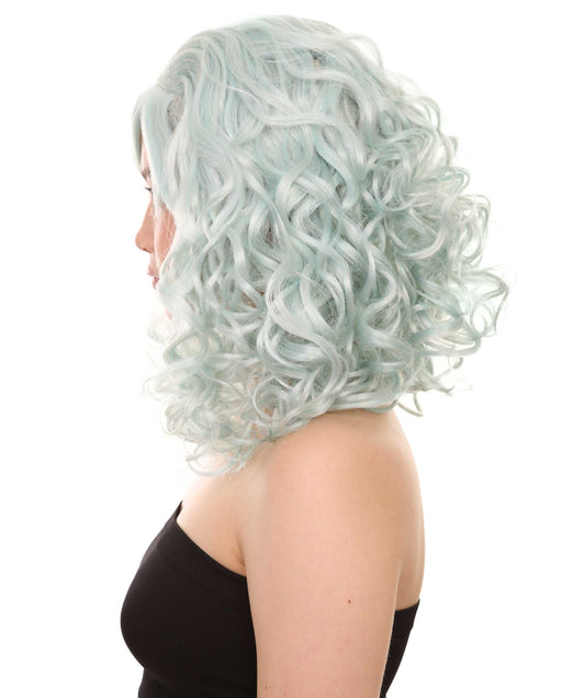 ハロウィンパーティー プレミアム 女性用 H-2777 ライトブルー アニメ コスプレ ウィッグ
