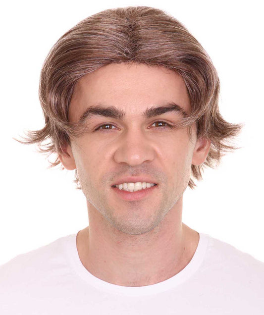 男性用「ハン・ソロ」ブラウンウィッグ「スター・ウォーズ」ストーリー H-4367 TV/映画ウィッグ プレミアム通気性キャップレスキャップ