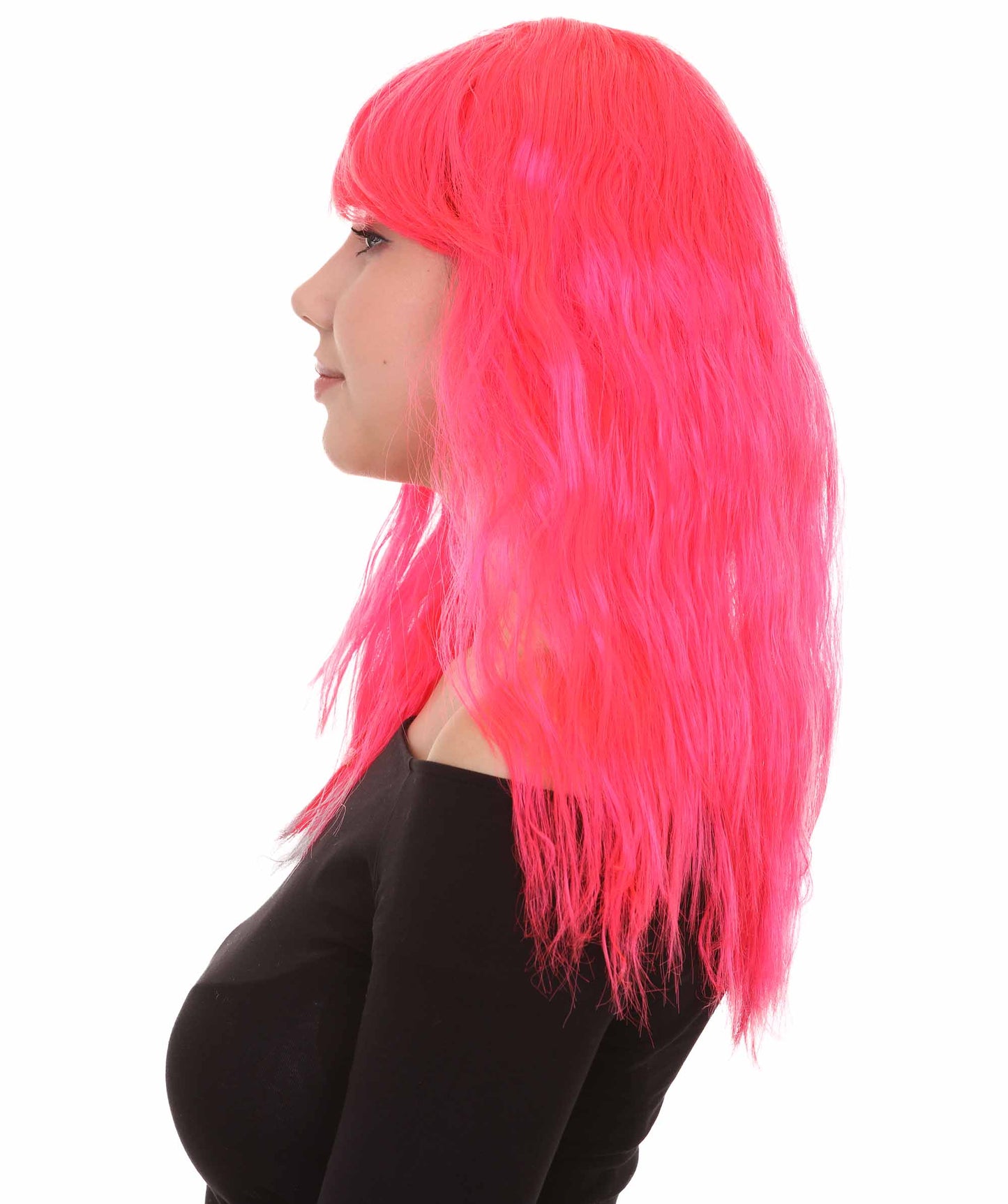 Wigs2you ハロウィンパーティープレミアムレディース H-1756 華やかに見えるグラマラマ ネオンピンクウィッグ
