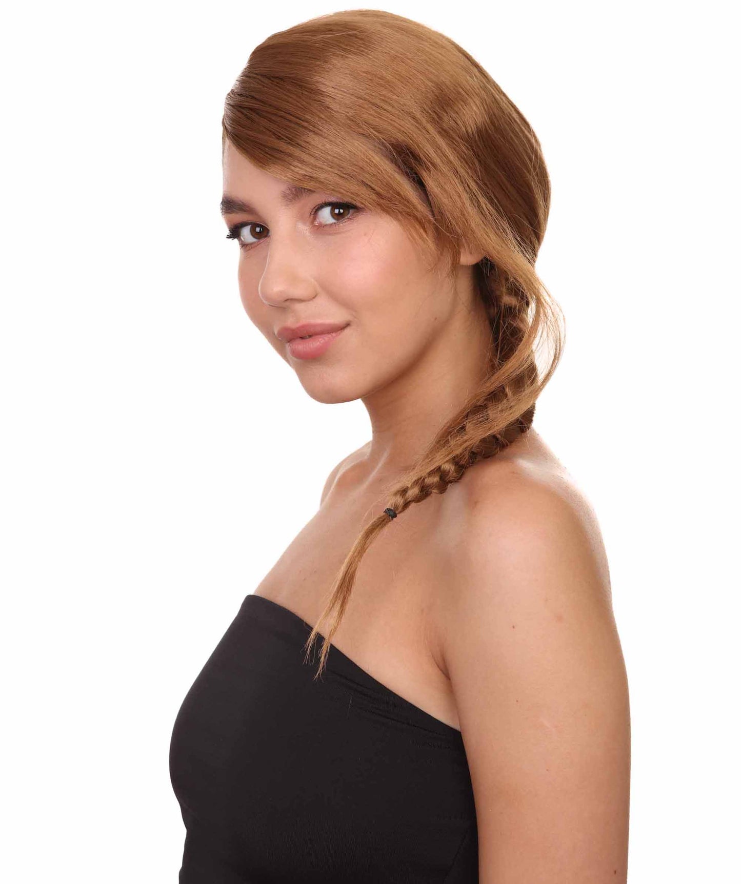 Wigs2you ハロウィン パーティー プレミアム レディース H-1182 快適フィット ライトブラウン 編み込みウィッグ