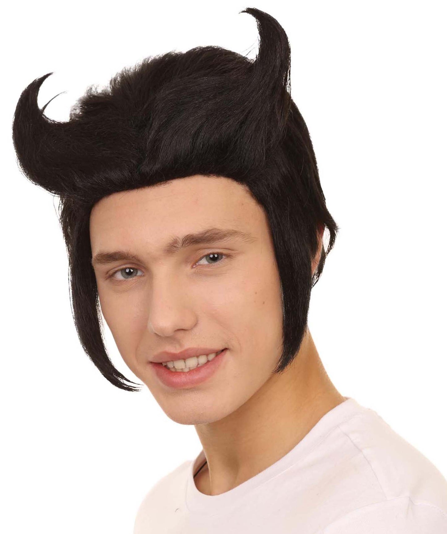 Wigs2you ハロウィンパーティ プレミアムメンズ H-2097 着用しやすく とても快適 ブラックデビルウィッグ