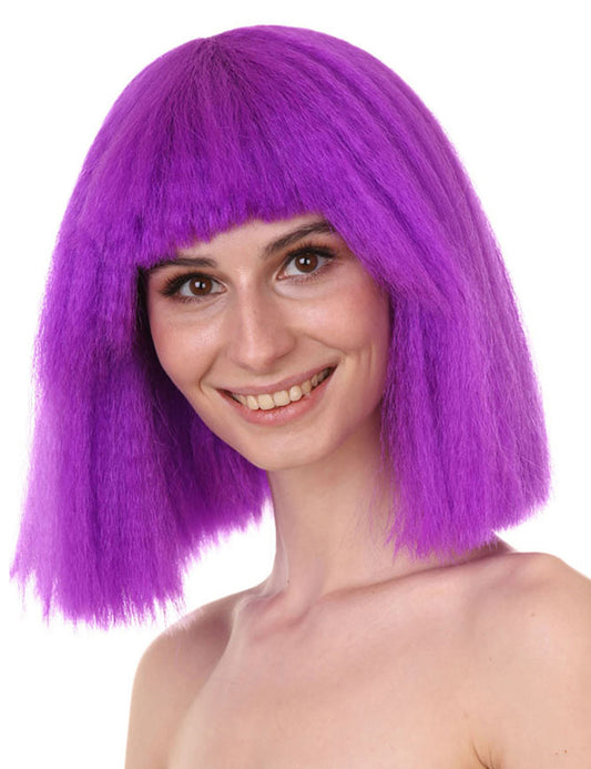Wigs2you ハロウィンパーティープレミアムレディース H-1524 美しいルックを手に入れよう!ポップスターネオンパープルウィッグ