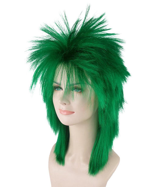 ハロウィンパーティープレミアム H-1313 80年代女性 ダークグリーン ロッカースタイルウィッグ