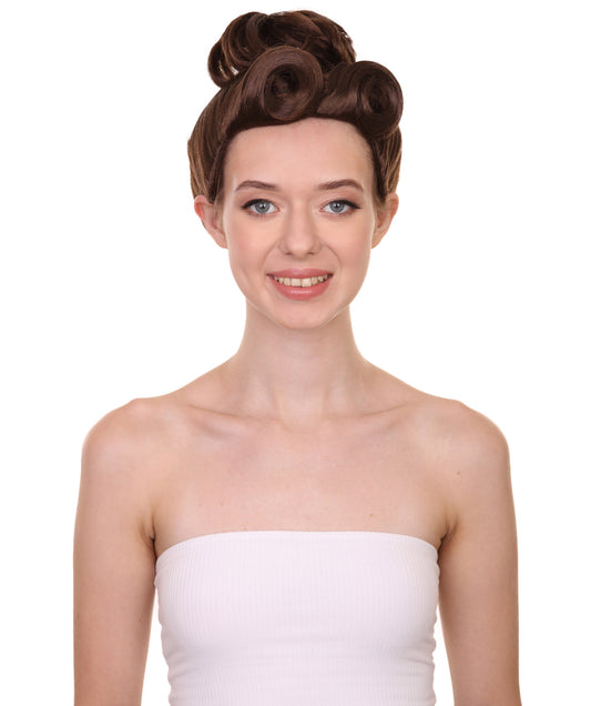 女性用ドクター フー ミッシー ミストレス ブラウンウィッグ H-4567 TV/映画ウィッグ プレミアム通気性キャップレスキャップ