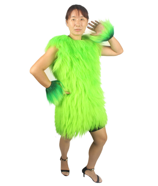 女性 JCP-213_7 の毛むくじゃらの戦士エイプ軍事リーダー抵抗戦闘機グリーンコスプレコスチューム