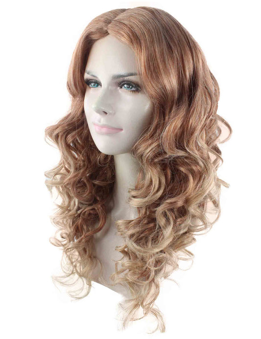 女性 ブラウン ウェービーショルダーレングス トレンディーオンブルアリスウィッグ ブラウン H-5368 プレミアムハロウィンウィッグ