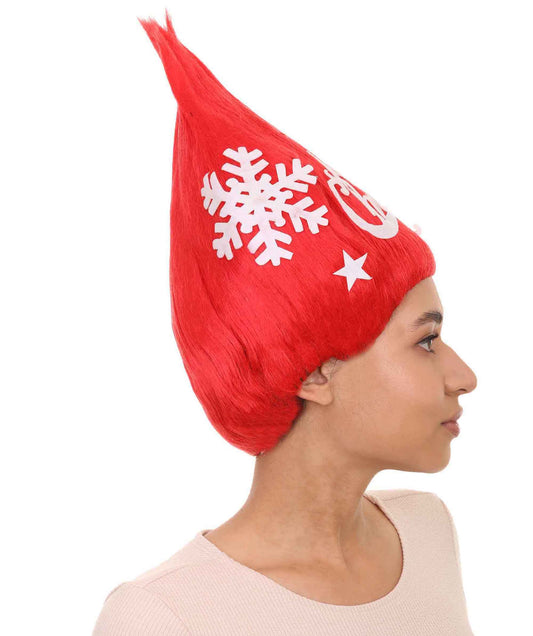 赤いツリーレディースウィッグ H-3524 メリークリスマスセレブレーションウィッグ プレミアム通気性のあるキャップレスキャップ
