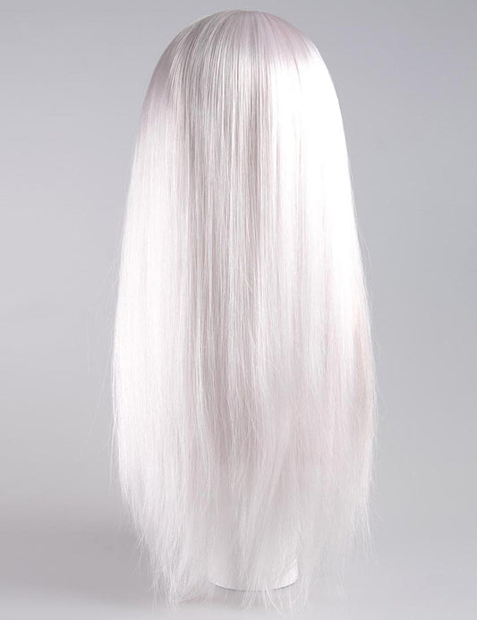 長いウィザードかつら 白いコスプレかつら 割増空気を通すキャップレスH-314