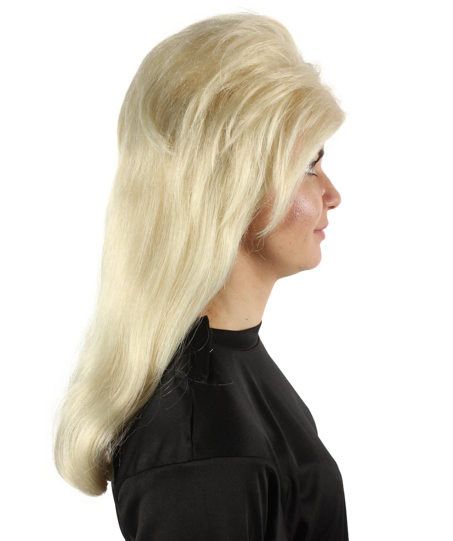 ハロウィンパーティプレミアムレディース H-5748 ヴィンテージカーリー60年代ヘアスタイルブロンド前髪付きウィッグ