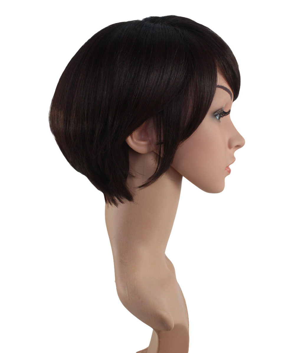 耐熱商品。束間の有る毛流れがおしゃれ、カジュアルになり過ぎない女っぽいショートスタイルです。 ウィッグネット付きW-1009
