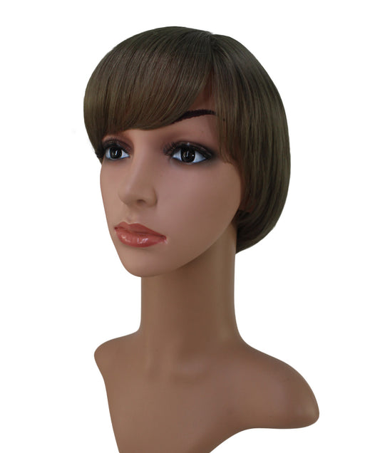 "耐熱商品☆毛流れがとても綺麗な上品ショートヘア!女性らしさを引き立ててくれるスタイルです♪ ウィッグネット付き♪ W-588 "