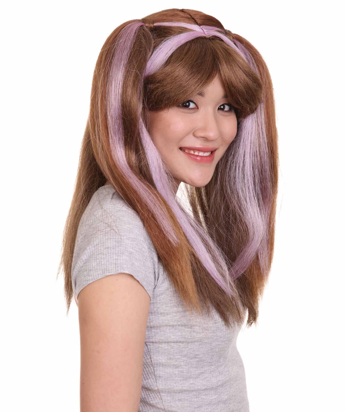 ヴァイオレットクラウンレディースウィッグ H-3210 セクシーコスプレパーティーハロウィンウィッグ プレミアム通気性のキャップレスキャップ