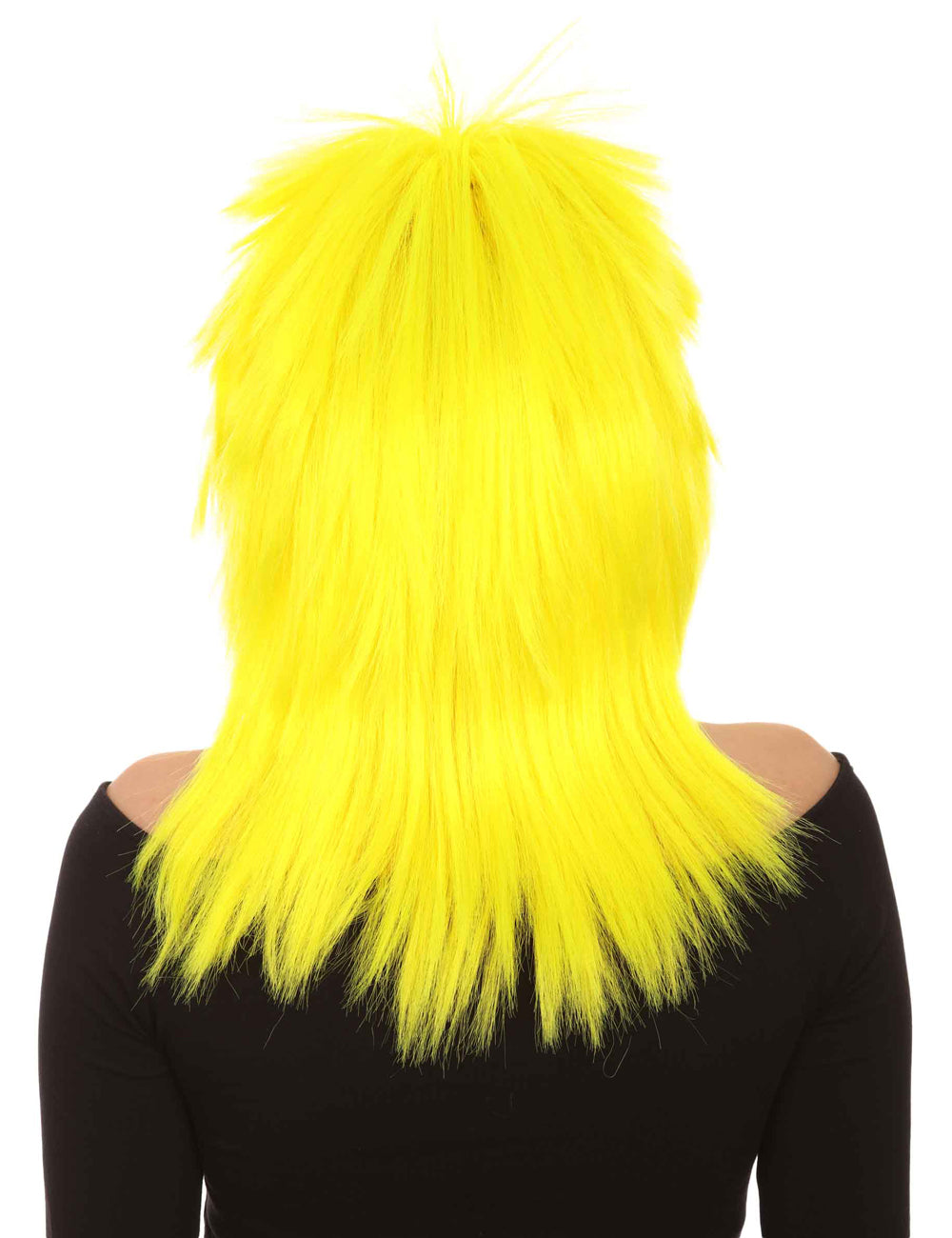 Wigs2you ハロウィン パーティー プレミアム H-1336 簡単に着用でき 快適なフィット感 80 年代女性ネオンイエロー ロッカー スタイルウィッグ