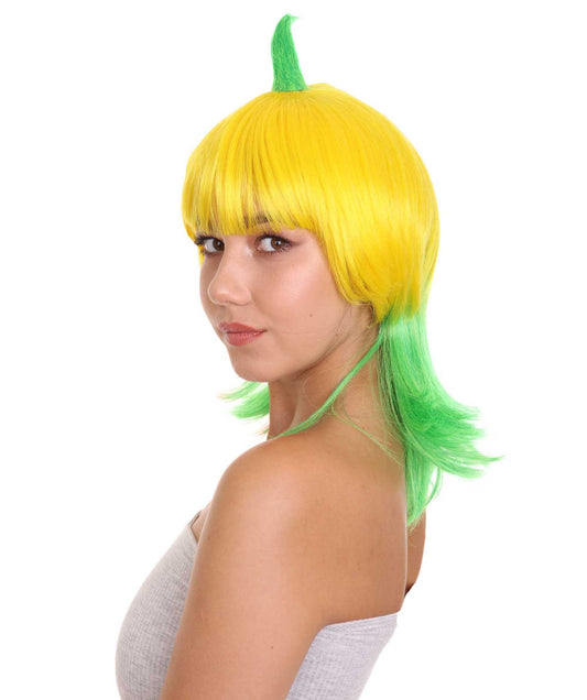 Wigs2you ハロウィンパーティ プレミアムレディース H-2041 着用しやすく とても快適 バナナクイーンイエロー&グリーンウィッグ あなたの美しさを引き立てる
