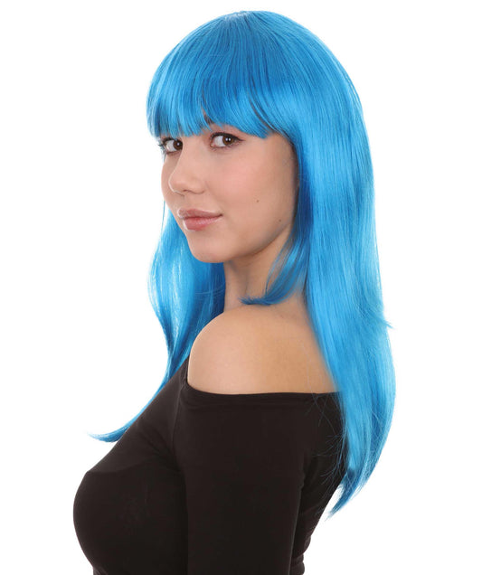 Wigs2you ハロウィン パーティー プレミアム レディース H-1069 とても快適なグラマー グリーン ウィッグ ネオン ブルー色