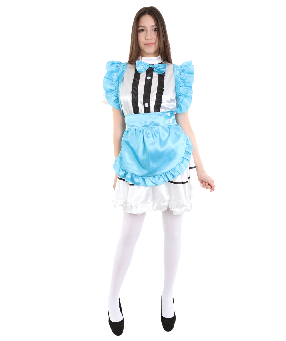 女性用 JCO-326_18 アニメ コスプレ フレンチメイド ファンシー ドレス レイクブルー コスプレ コスチューム