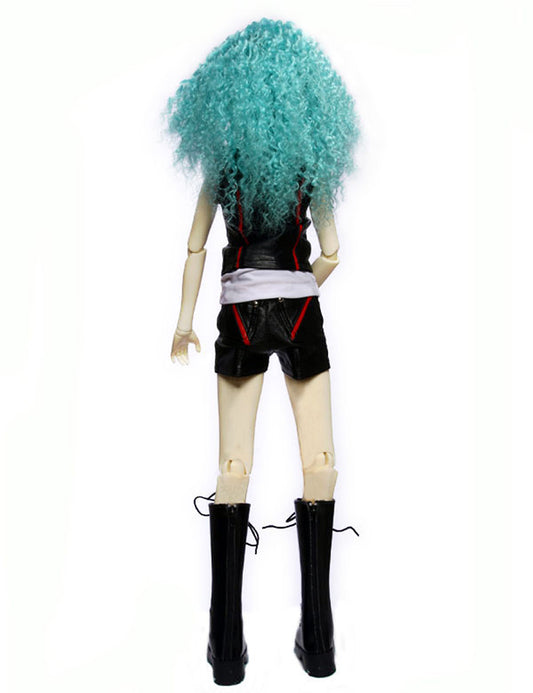 スリックでスムースなバングを備えた中くらいのウェービースタイルの人形のウィッグ W-603、サイド全体にレイヤーカットされ、自然なカールが最大ボリュームを実現