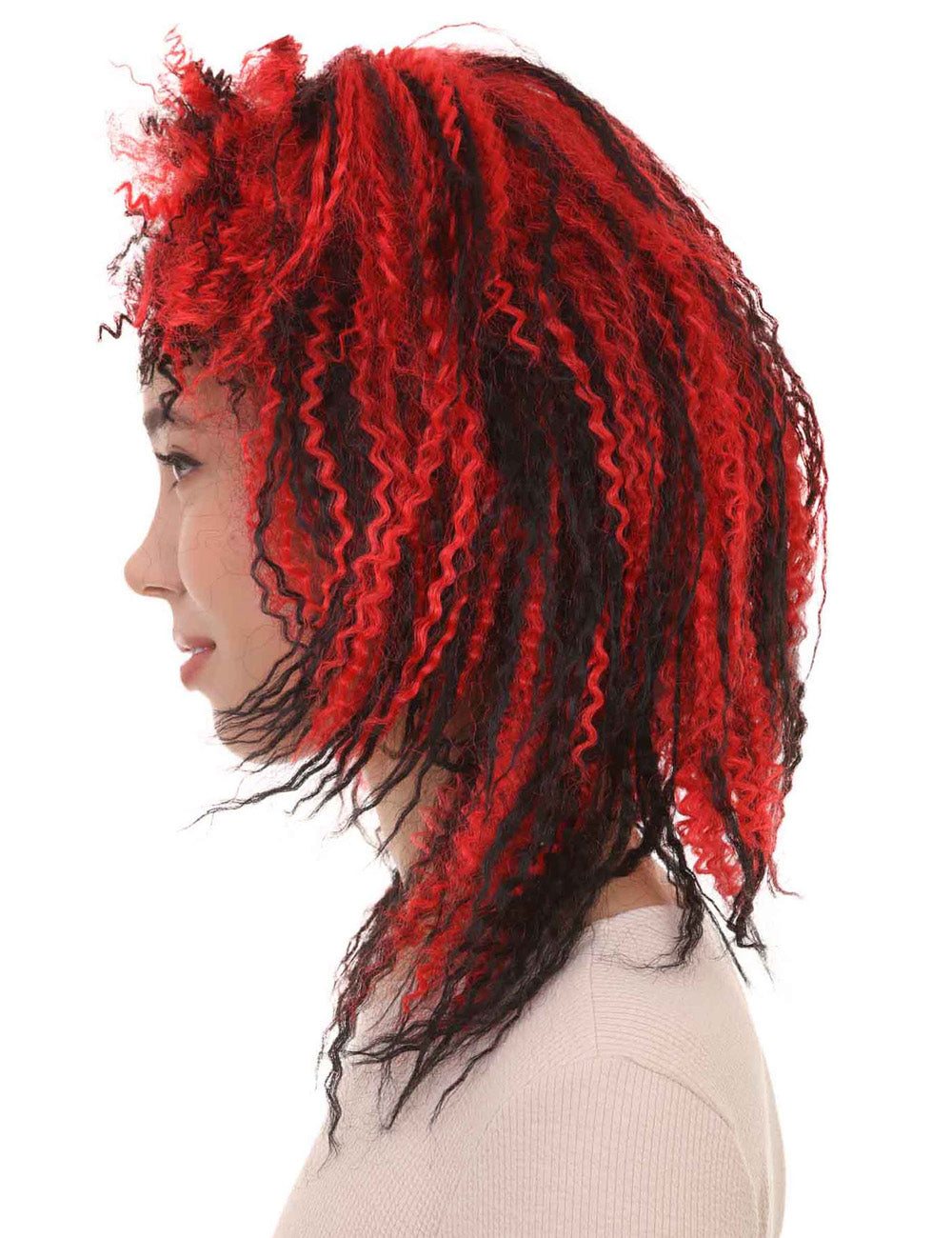 Wigs2you ハロウィンパーティープレミアムレディース H-1478 ディアボリストのブラックとレッドスタイルのウィッグ