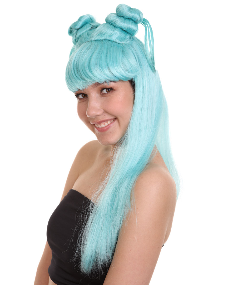 Wigs2you ハロウィン パーティー プレミアム レディース H-1204 快適フィット ライトブルー アジアン プリンセス ウィッグ